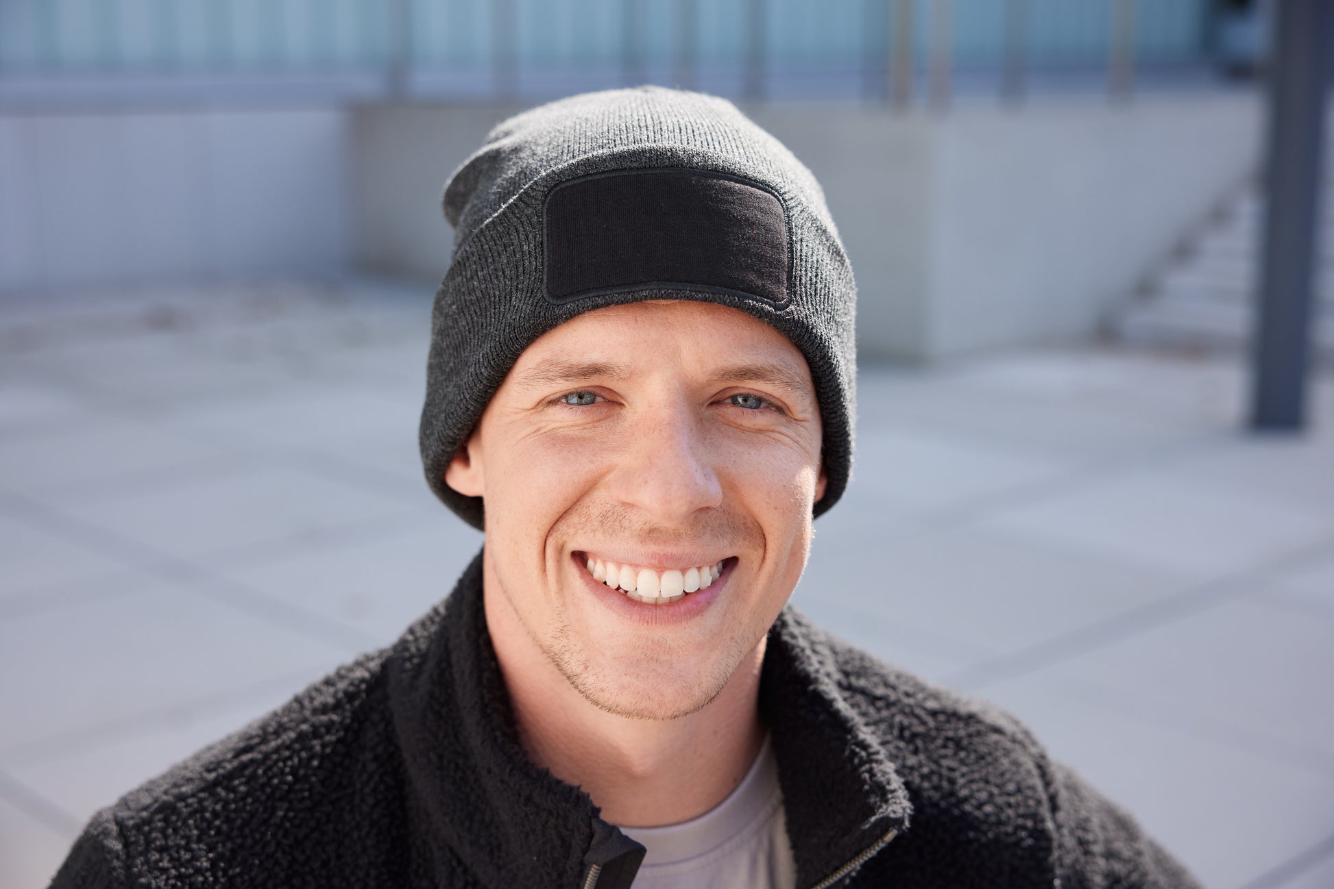 Beanie with Patch (10cm x 5cm) - Thinsulate