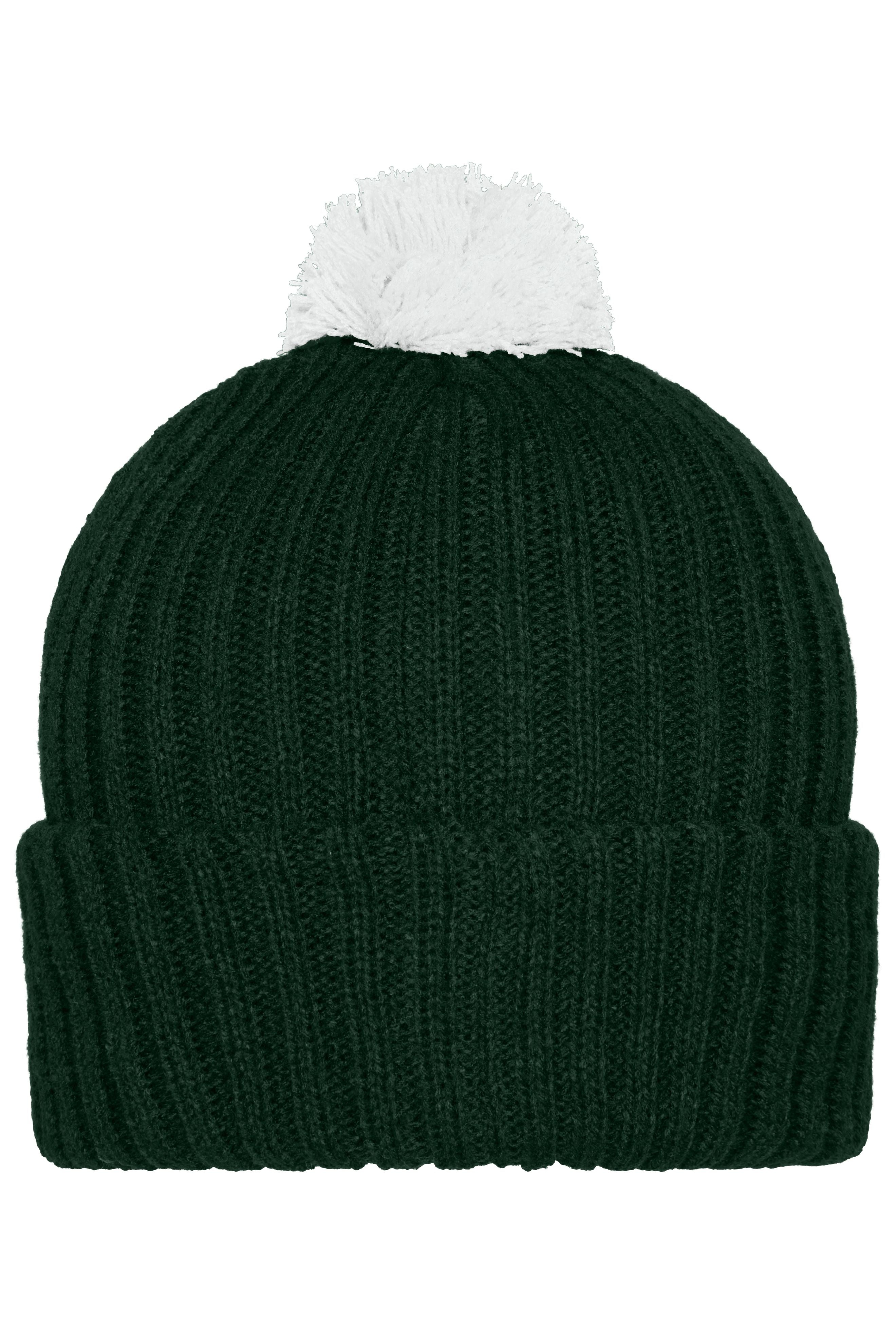 Knitted Cap with Pompon