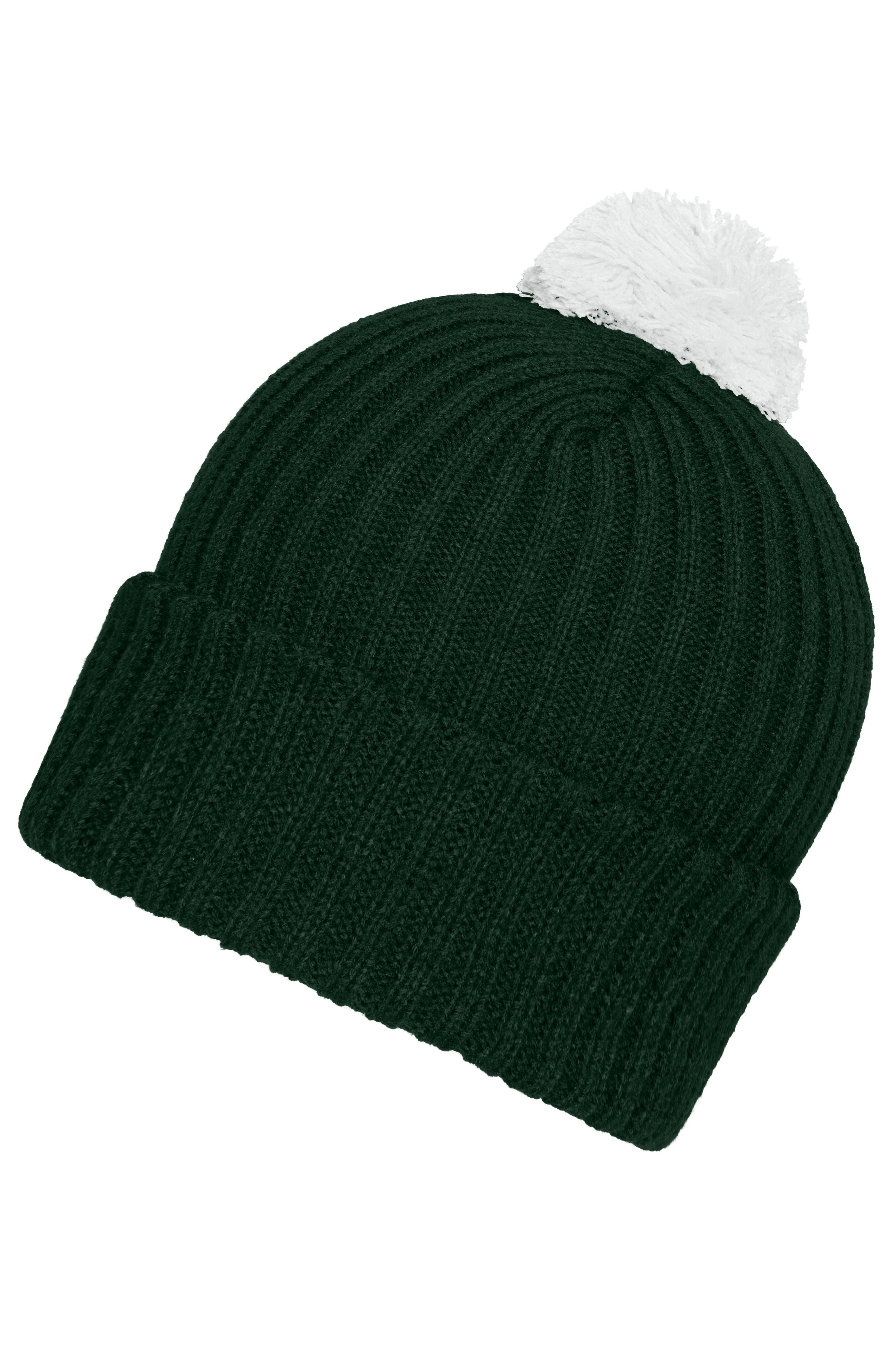 Knitted Cap with Pompon