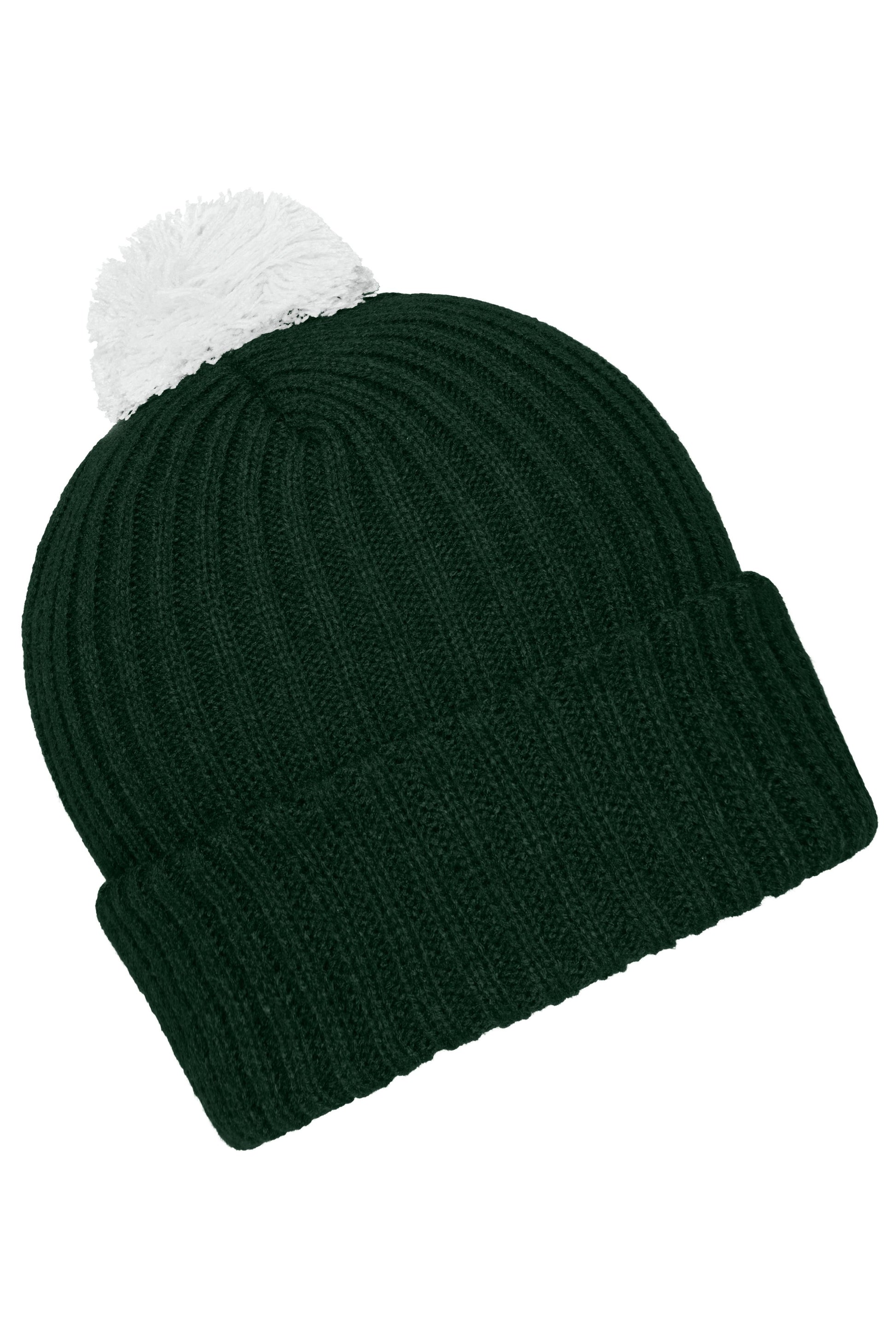 Knitted Cap with Pompon