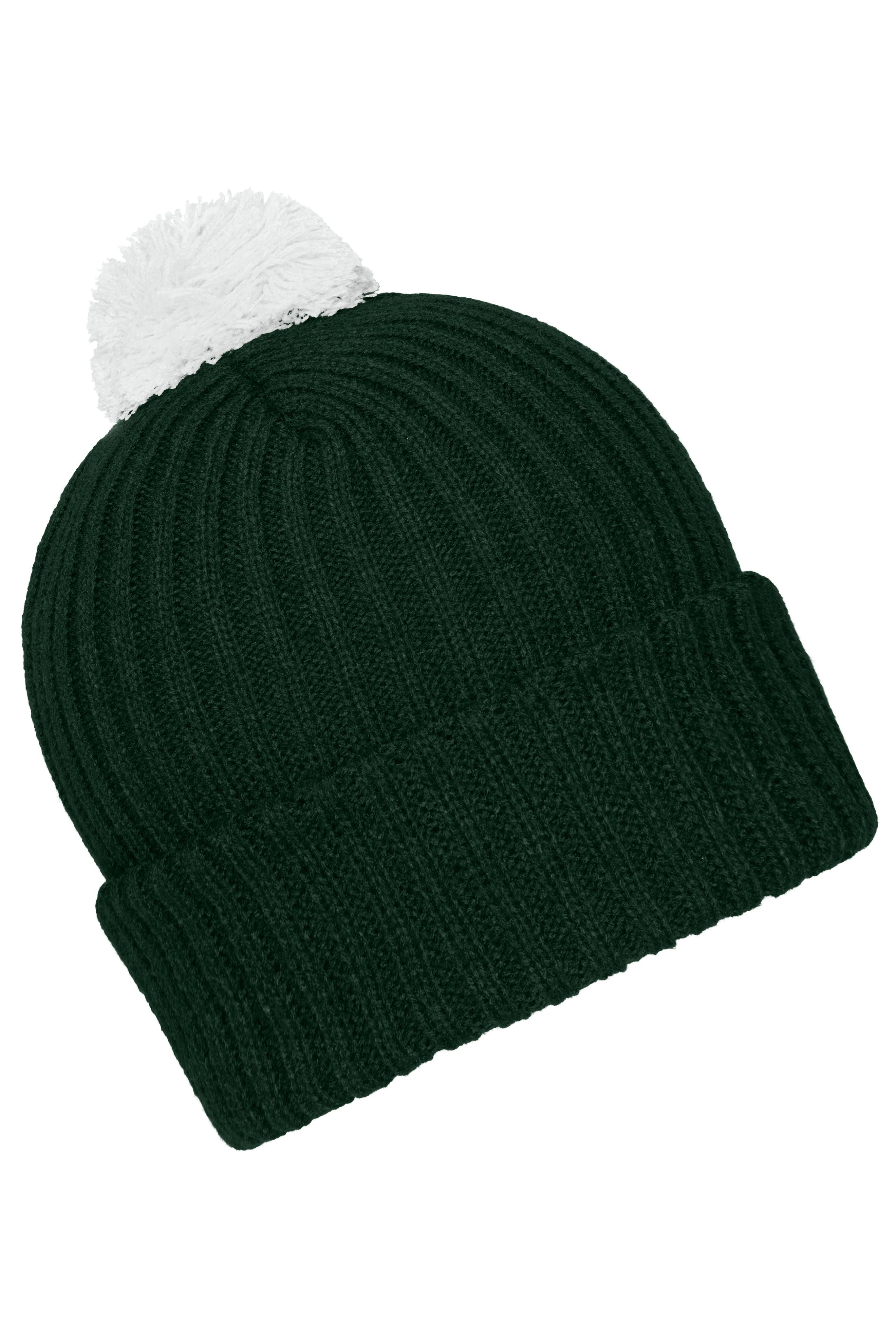 Knitted Cap with Pompon