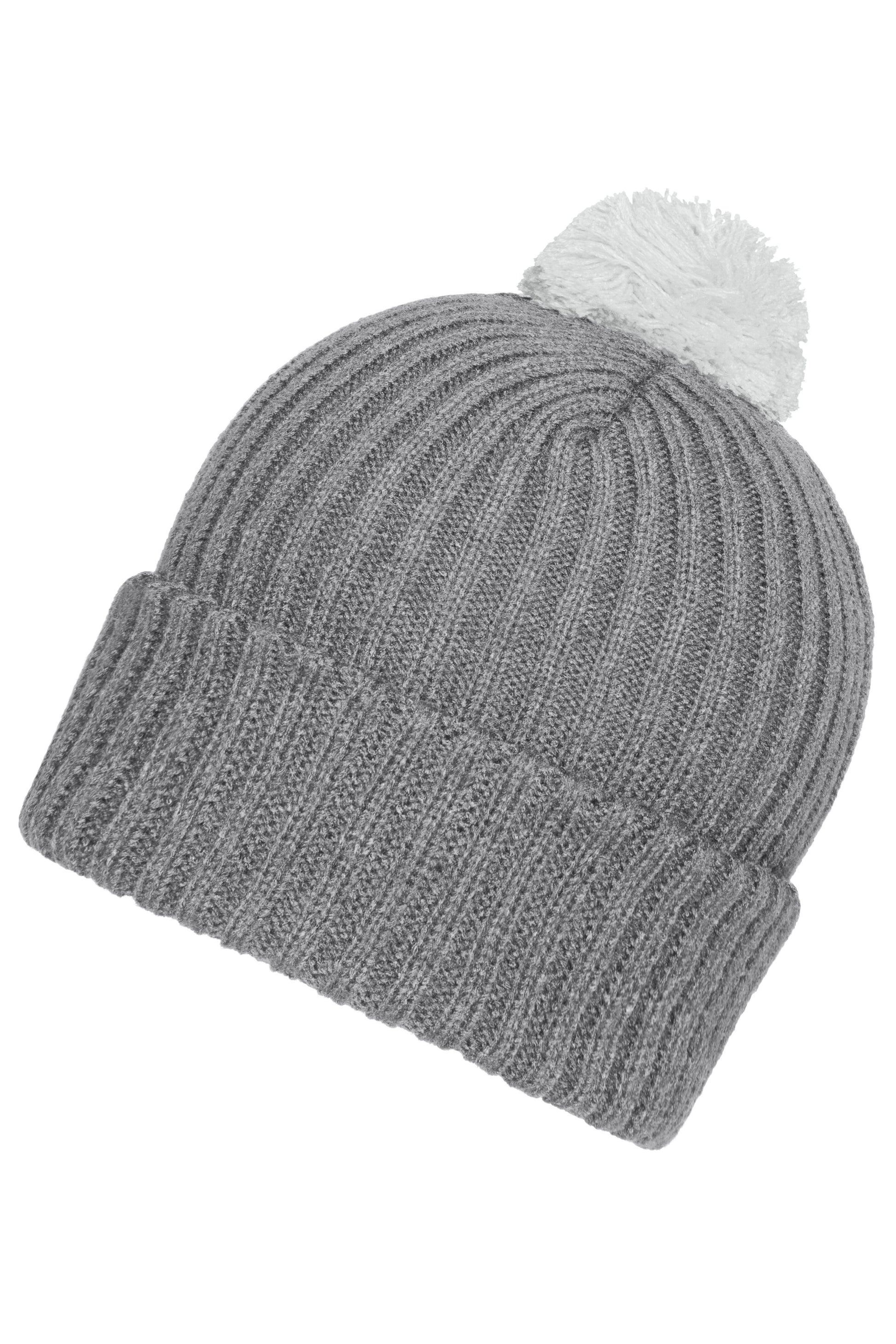 Knitted Cap with Pompon