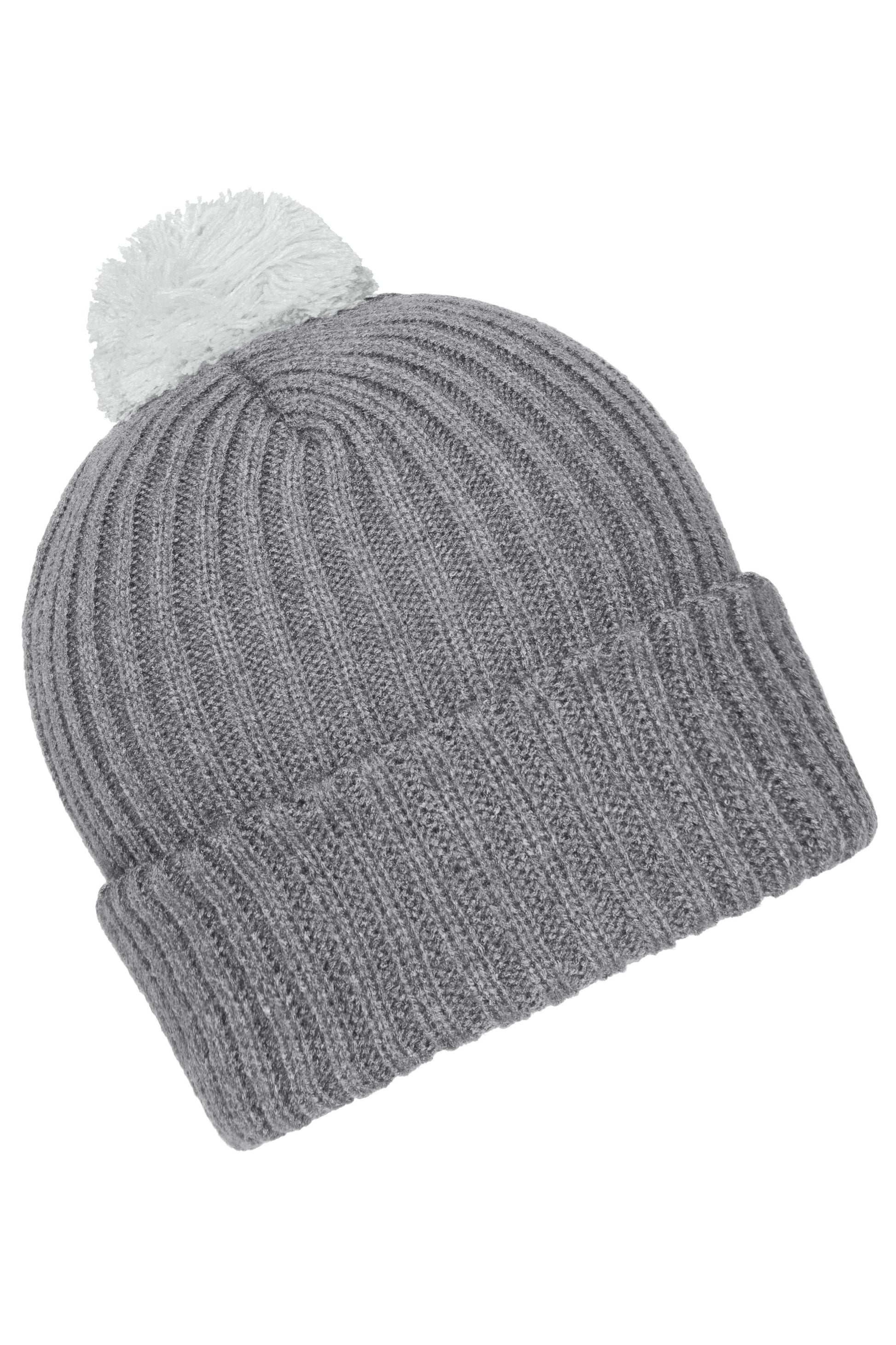 Knitted Cap with Pompon