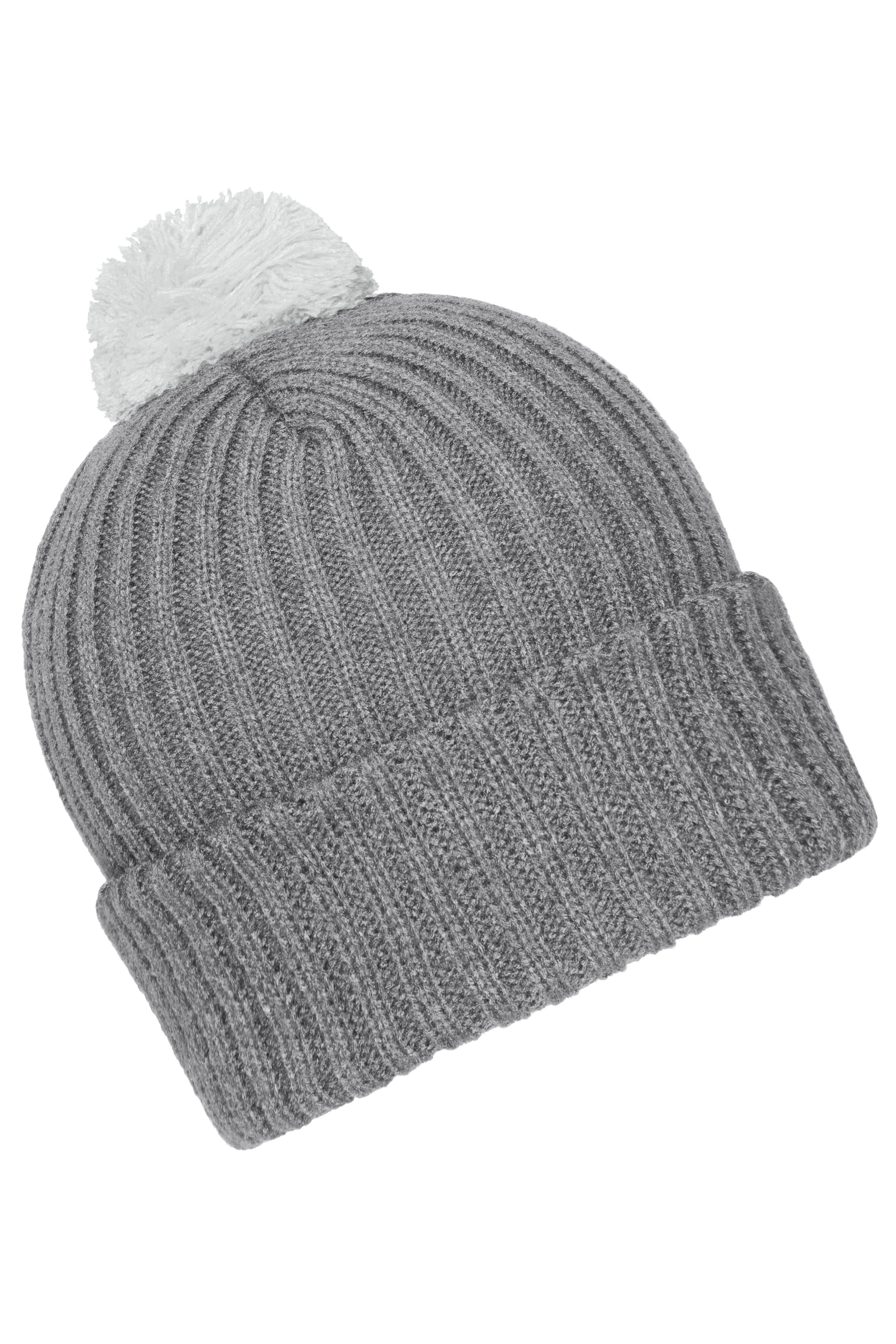 Knitted Cap with Pompon