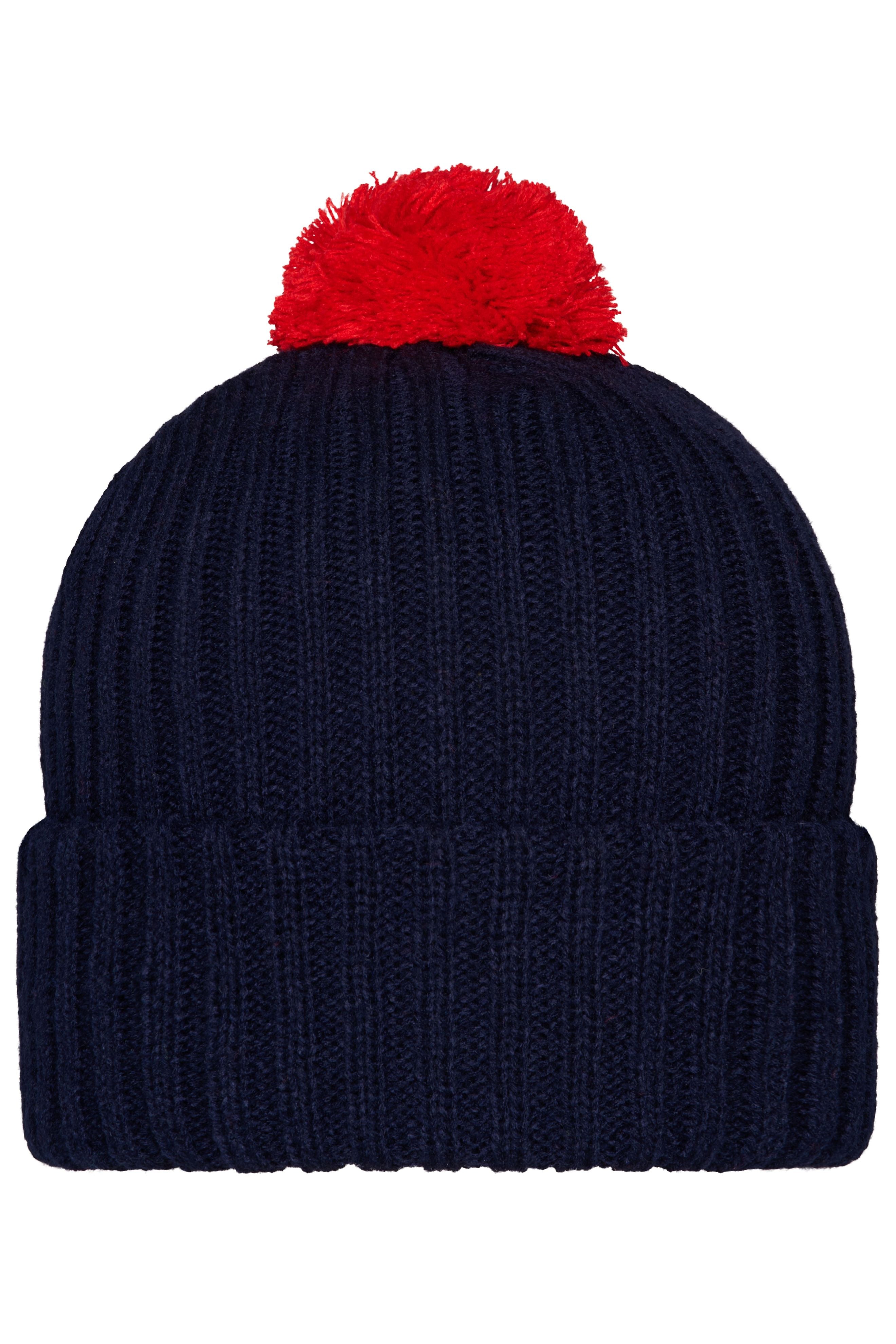 Knitted Cap with Pompon