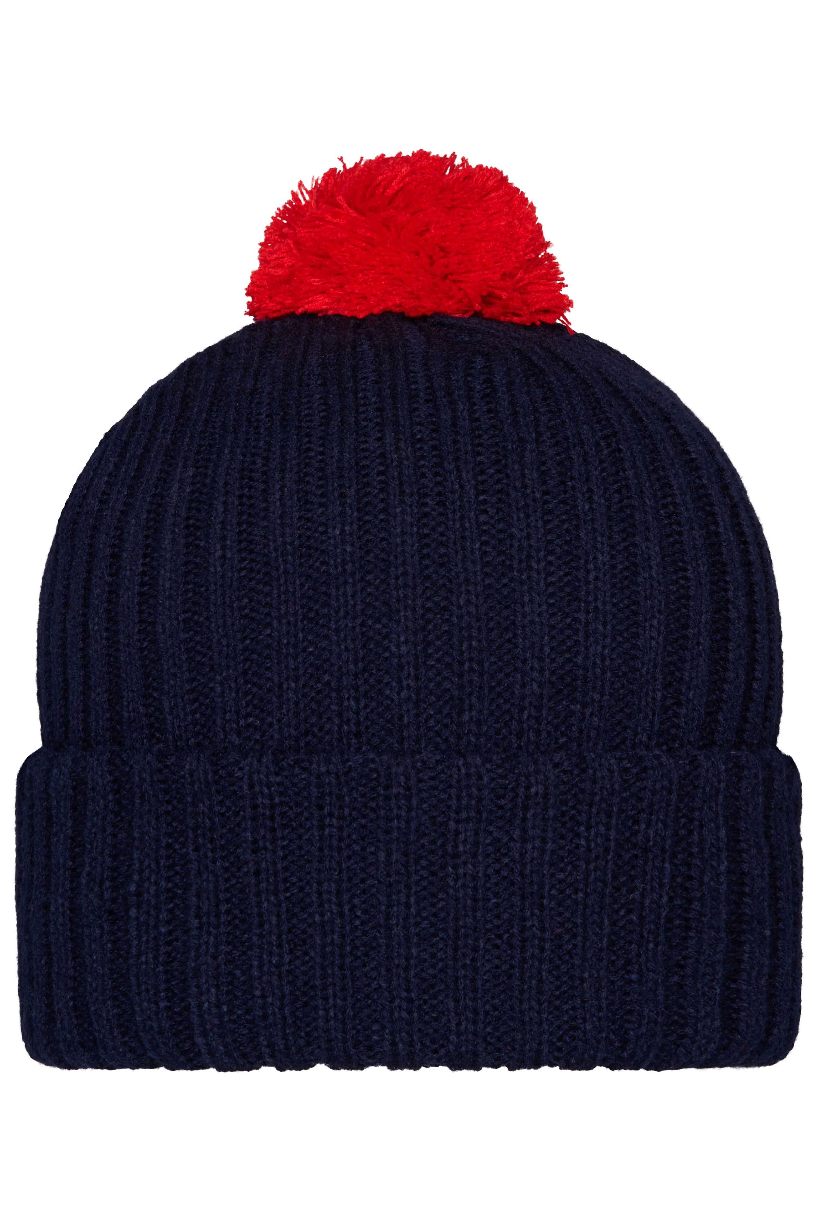 Knitted Cap with Pompon