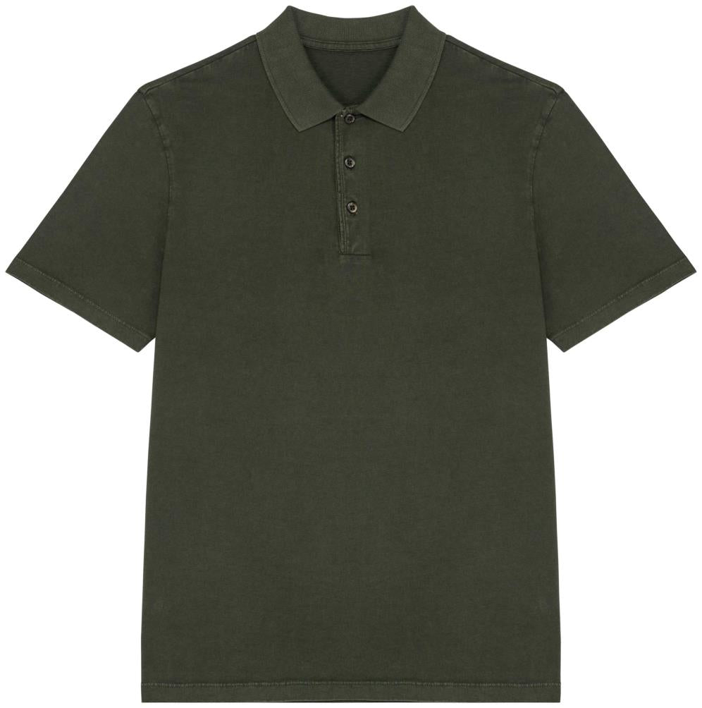 Ecologische verwassen herenpolo van jersey