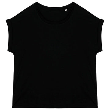 Ecologisch dames t-shirt met mouwen met omslag