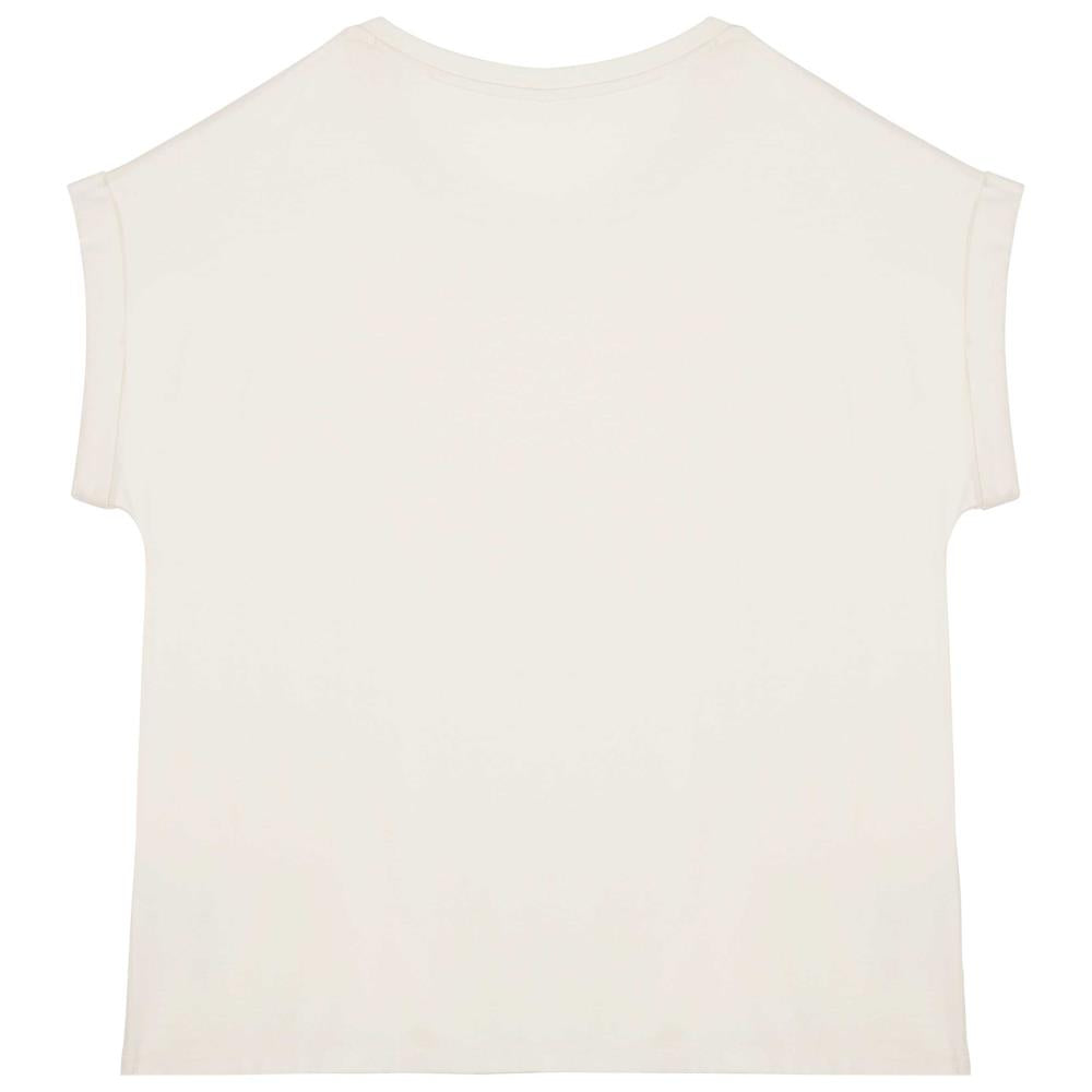Ecologisch dames t-shirt met mouwen met omslag
