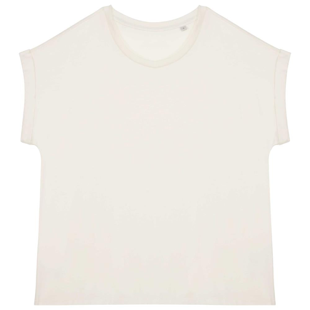 Ecologisch dames t-shirt met mouwen met omslag
