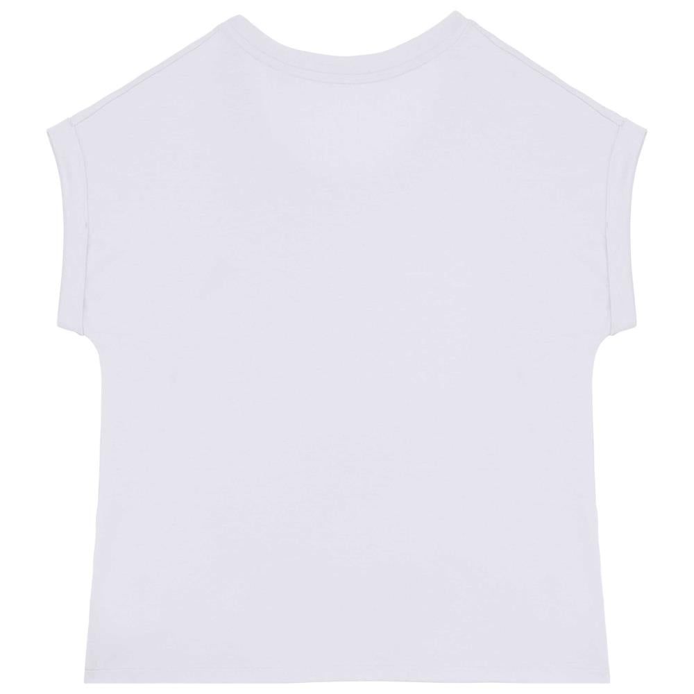 Ecologisch dames t-shirt met mouwen met omslag