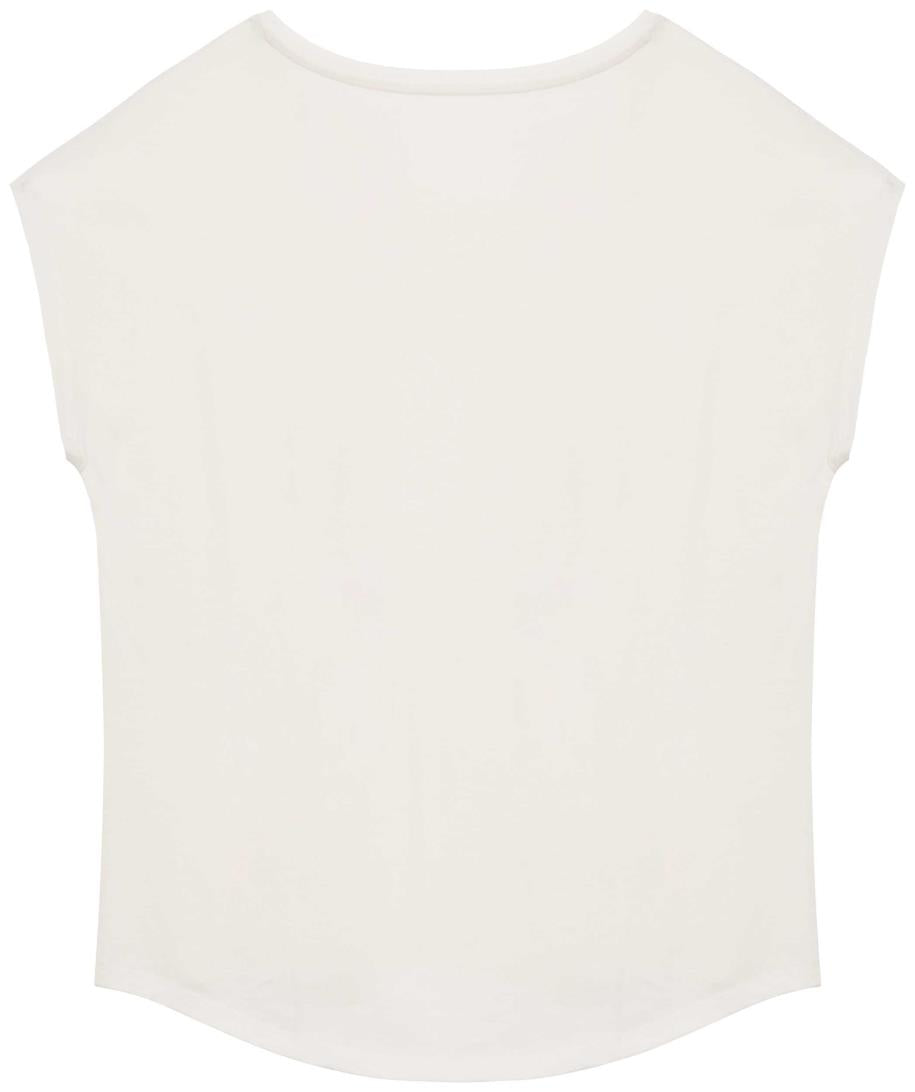 Ecologisch baggy dames-T-shirt V-hals