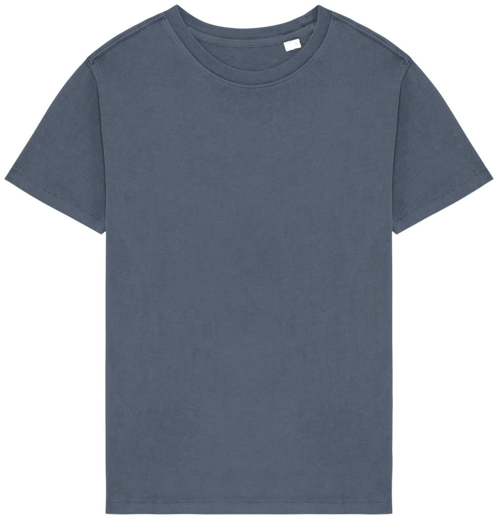 Ecologisch verwassen T-shirt ronde hals korte mouwen
