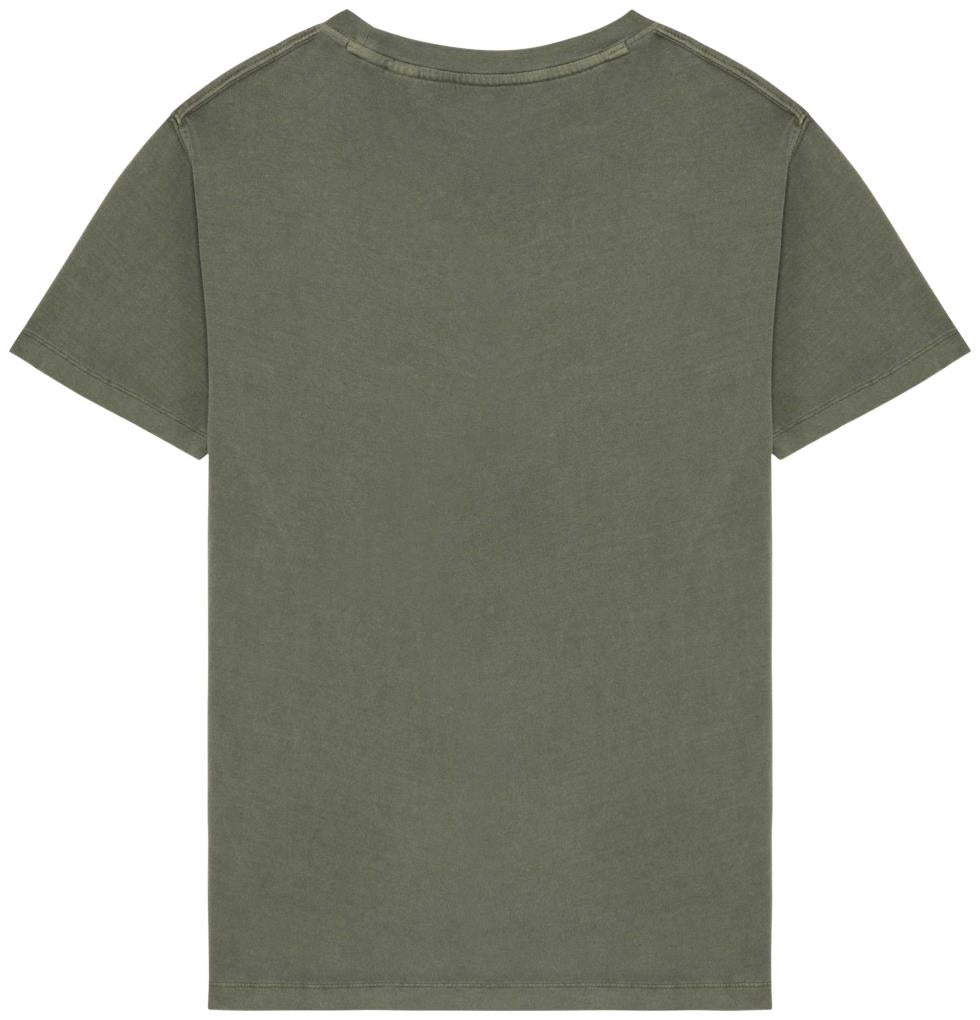 Ecologisch verwassen T-shirt ronde hals korte mouwen