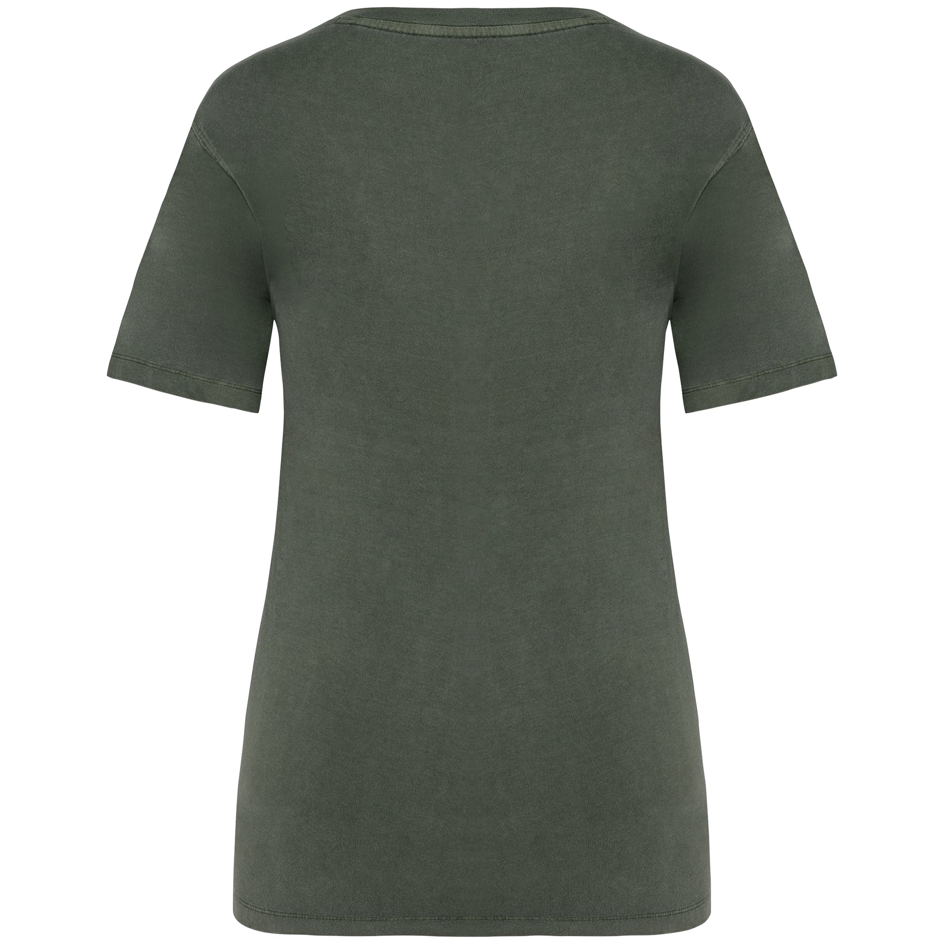 Ecologisch verwassen T-shirt ronde hals korte mouwen