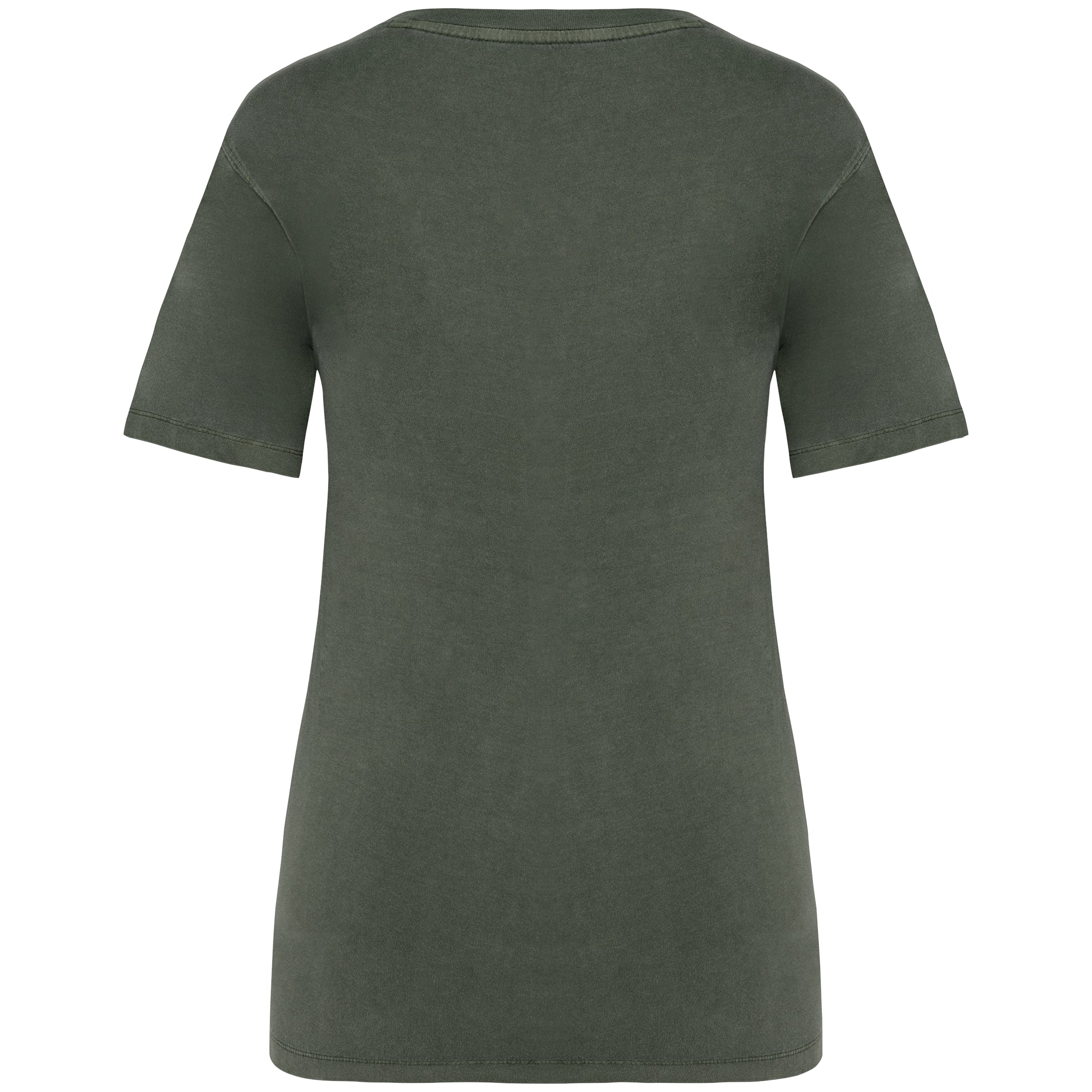 Ecologisch verwassen T-shirt ronde hals korte mouwen