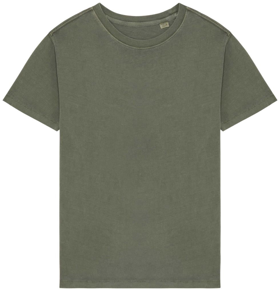 Ecologisch verwassen T-shirt ronde hals korte mouwen