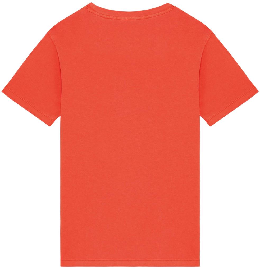 Ecologisch verwassen T-shirt ronde hals korte mouwen