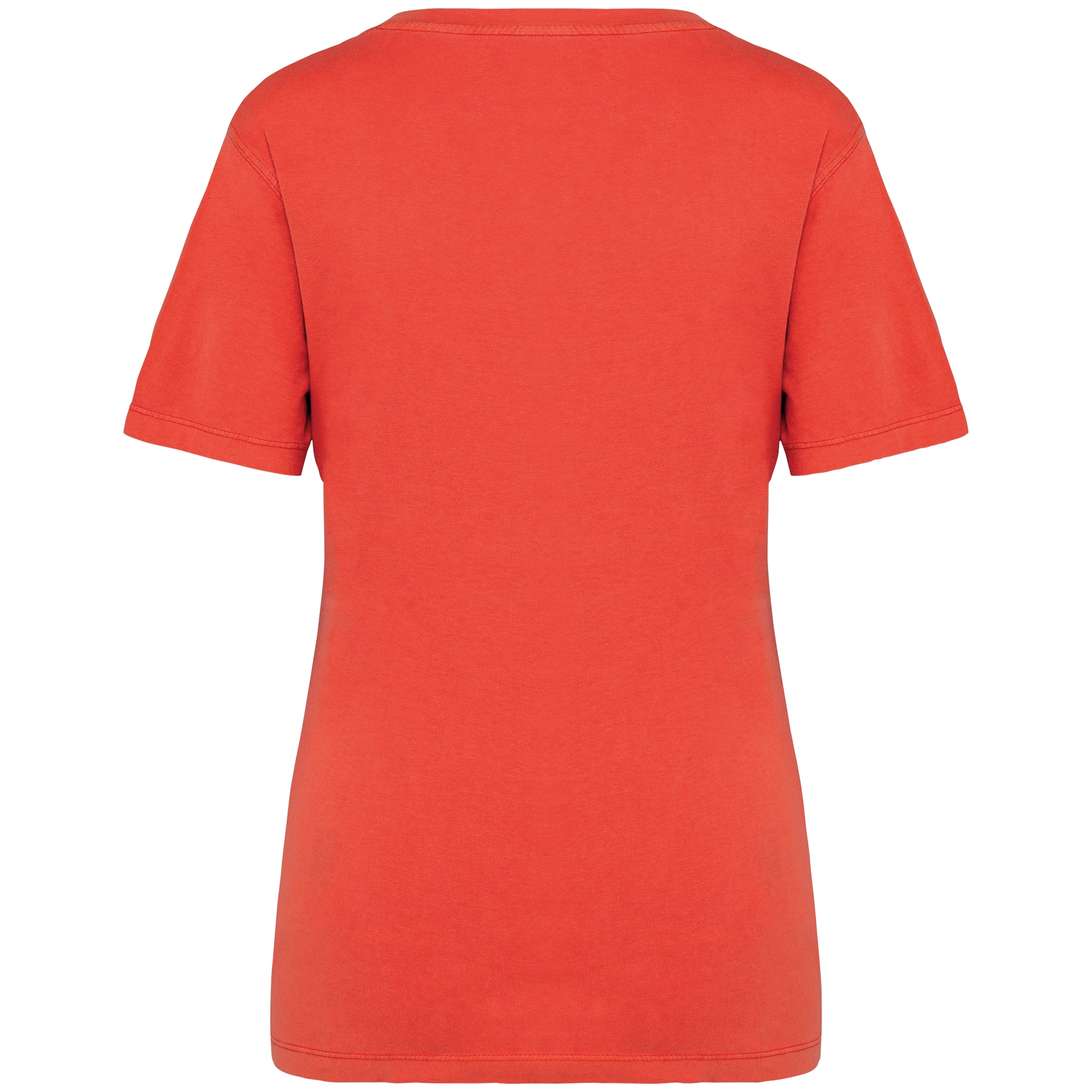 Ecologisch verwassen T-shirt ronde hals korte mouwen