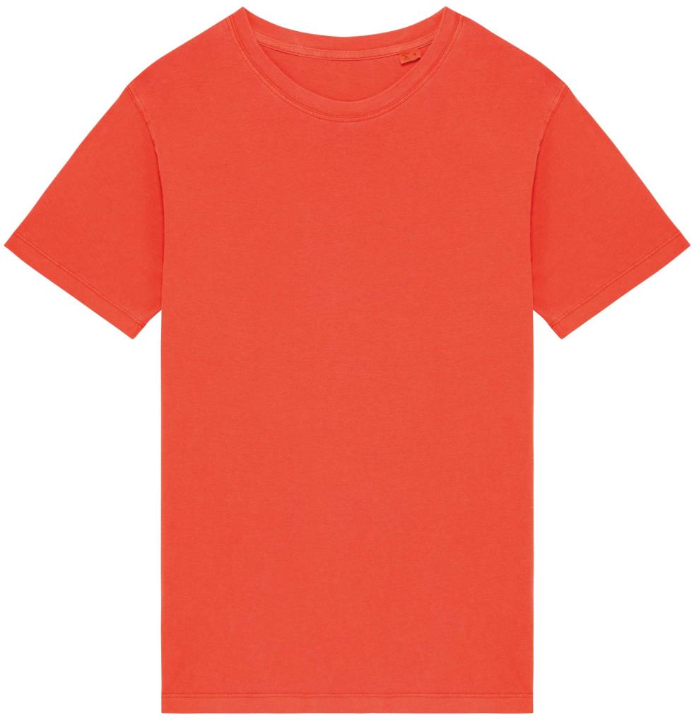 Ecologisch verwassen T-shirt ronde hals korte mouwen