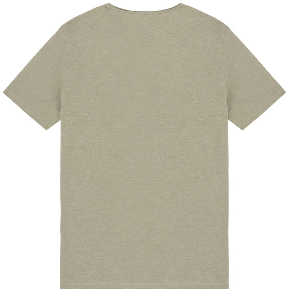 Ecologisch slub heren-T-shirt onafgewerkte randen