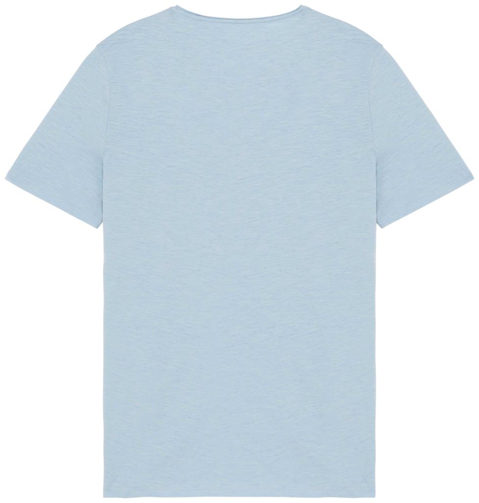 Ecologisch slub heren-T-shirt onafgewerkte randen
