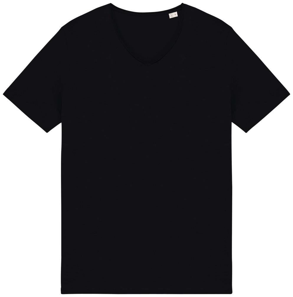 Ecologisch slub heren-T-shirt onafgewerkte randen