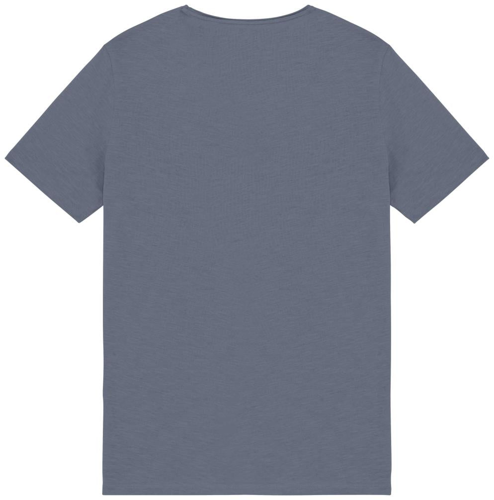 Ecologisch slub heren-T-shirt onafgewerkte randen