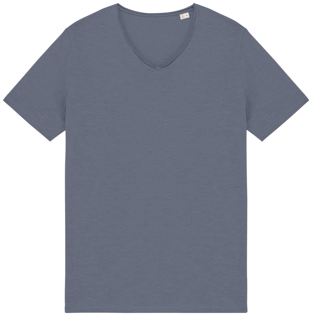 Ecologisch slub heren-T-shirt onafgewerkte randen