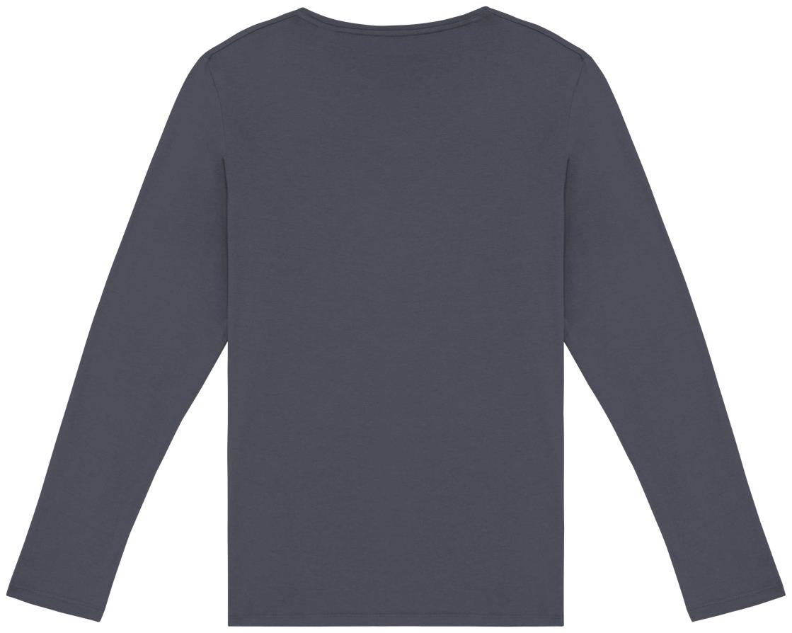 Ecologisch verwassen uniseks T-shirt lange mouwen