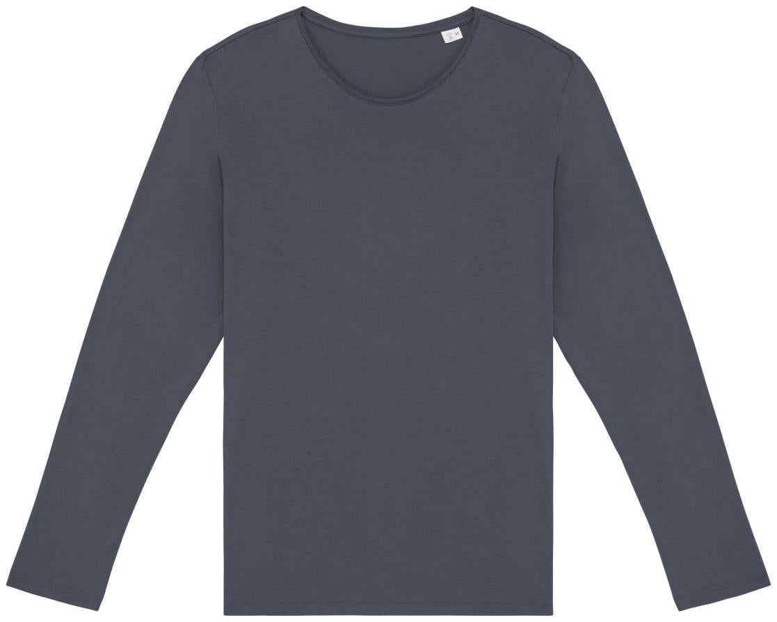 Ecologisch verwassen uniseks T-shirt lange mouwen