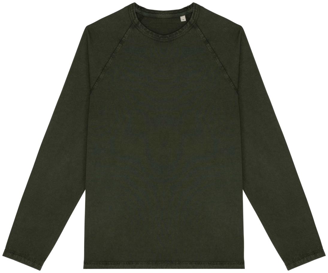 Ecologisch heren-T-shirt met lange raglanmouwen