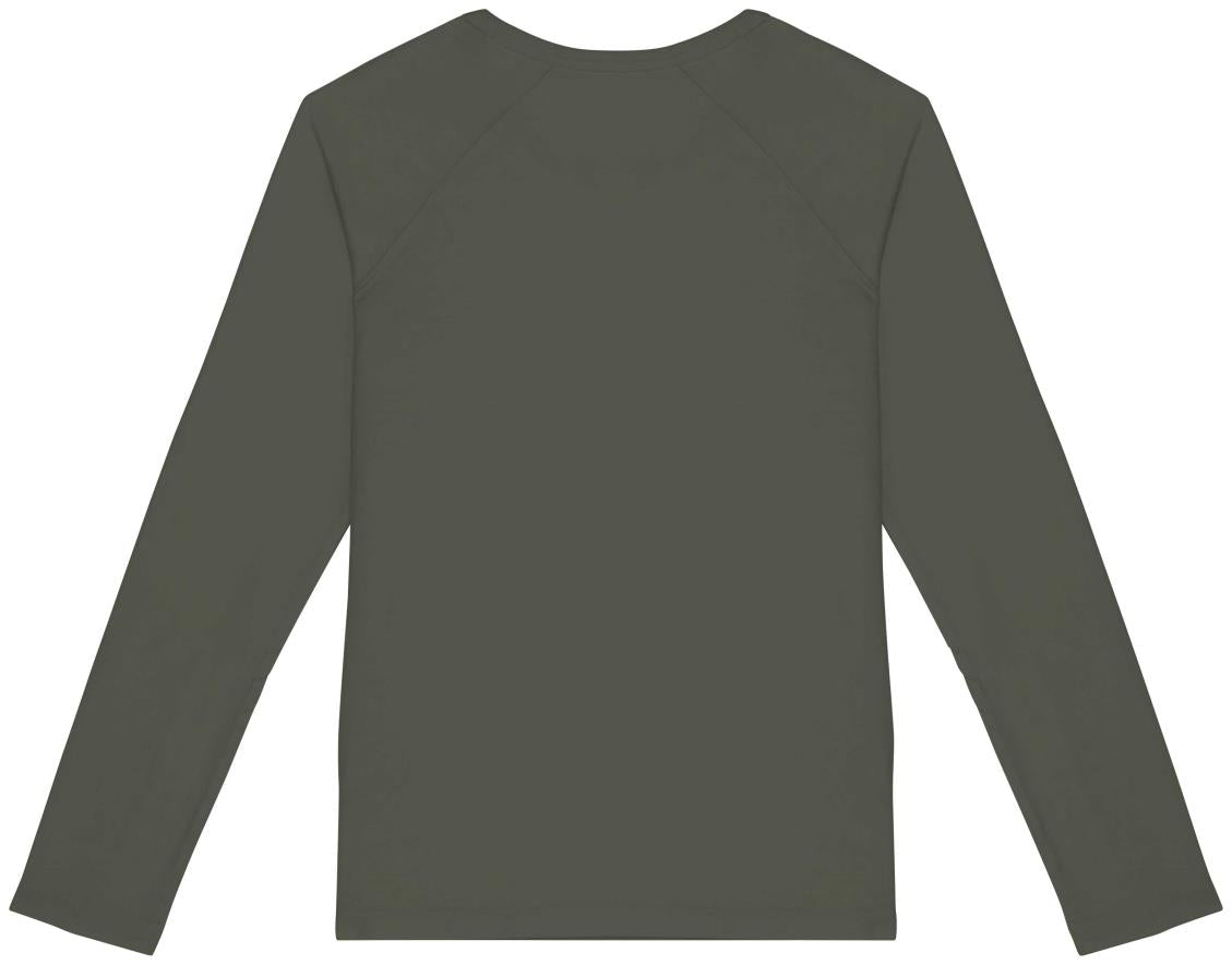 Ecologisch dames-T-shirt met lange raglanmouwen