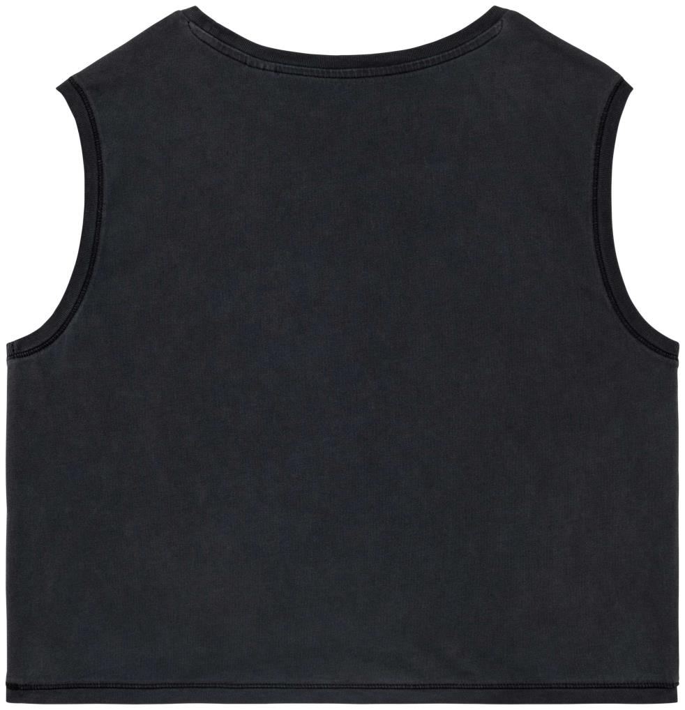 Ecologisch cropped mouwloos dames-T-shirt