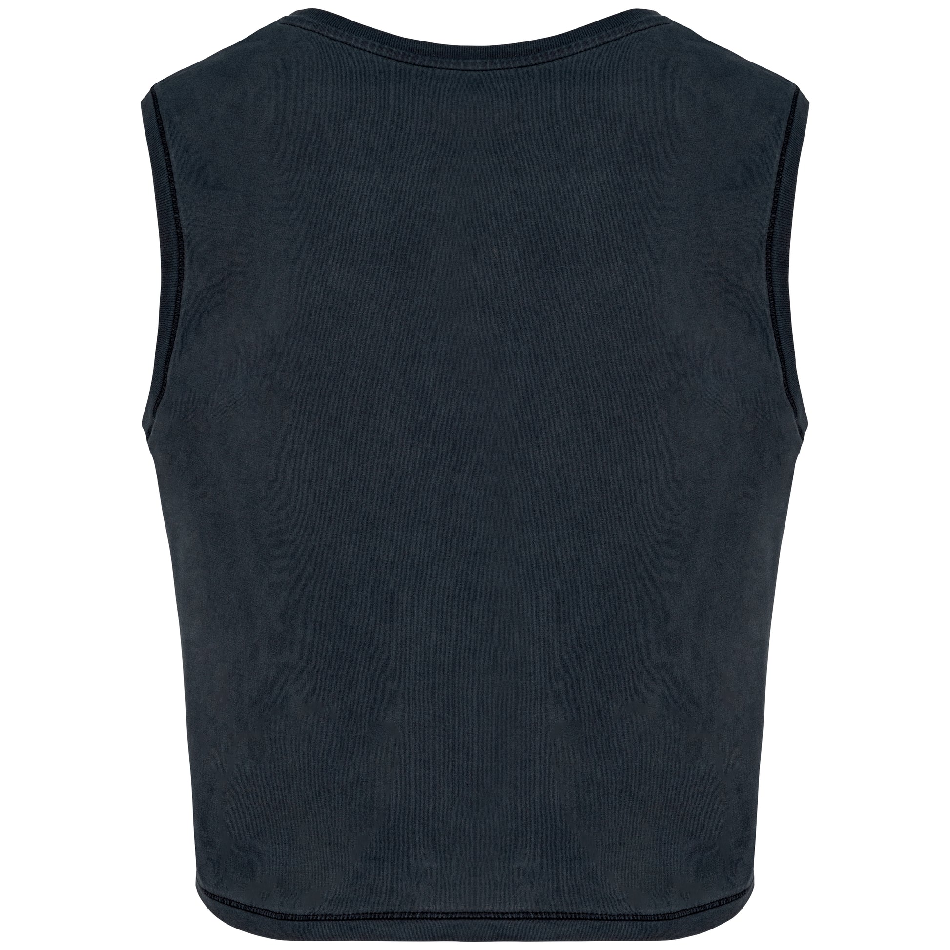 Ecologisch cropped mouwloos dames-T-shirt