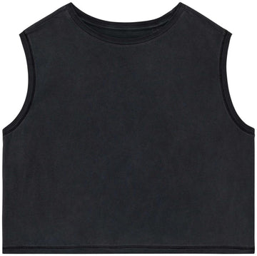 Ecologisch cropped mouwloos dames-T-shirt