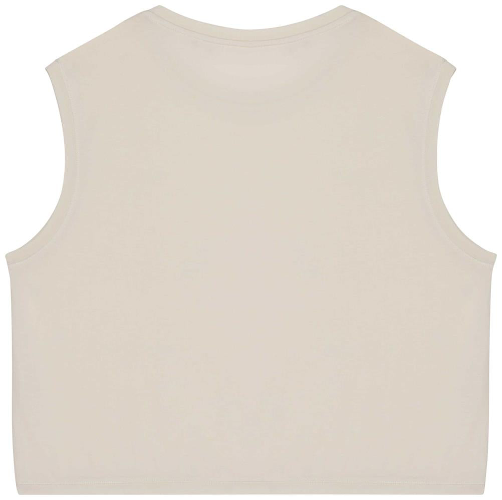 Ecologisch cropped mouwloos dames-T-shirt