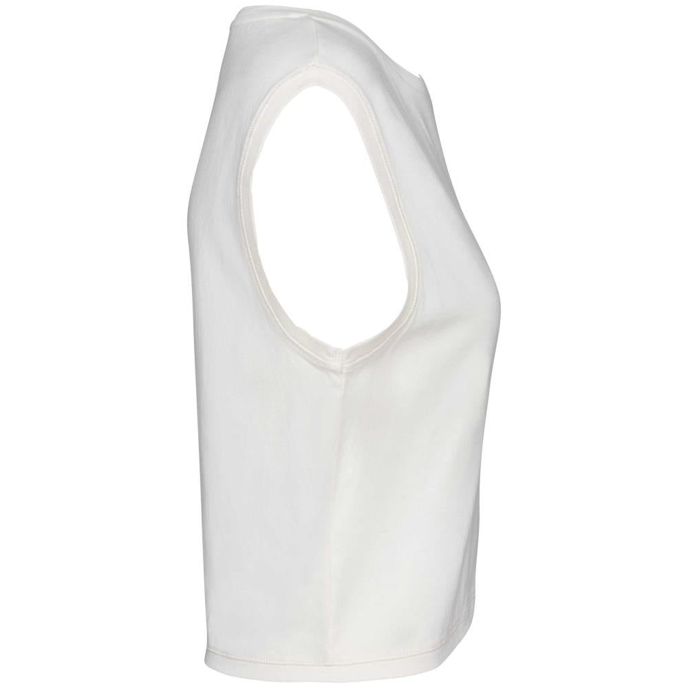 Ecologisch cropped mouwloos dames-T-shirt