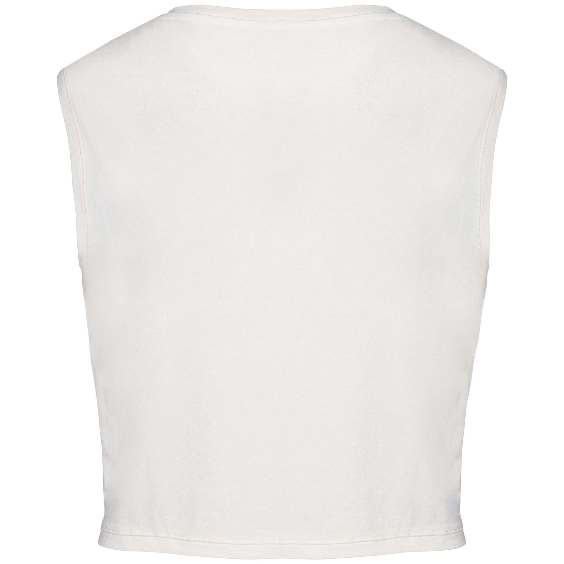 Ecologisch cropped mouwloos dames-T-shirt