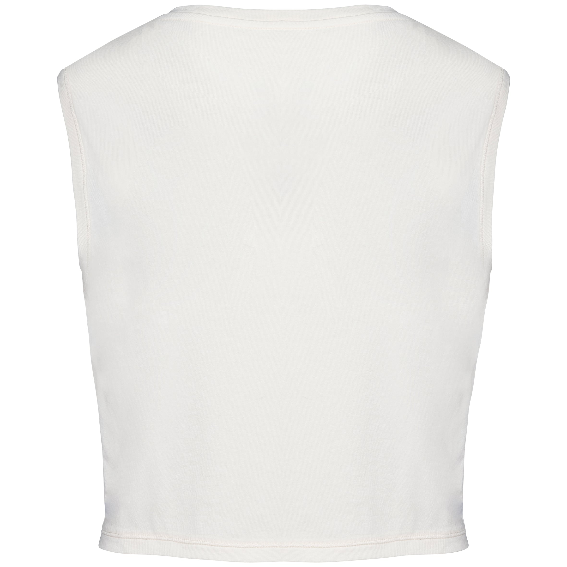Ecologisch cropped mouwloos dames-T-shirt