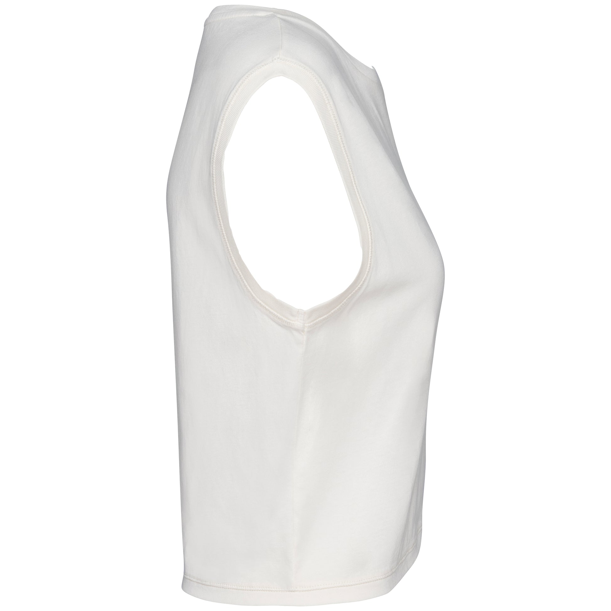 Ecologisch cropped mouwloos dames-T-shirt