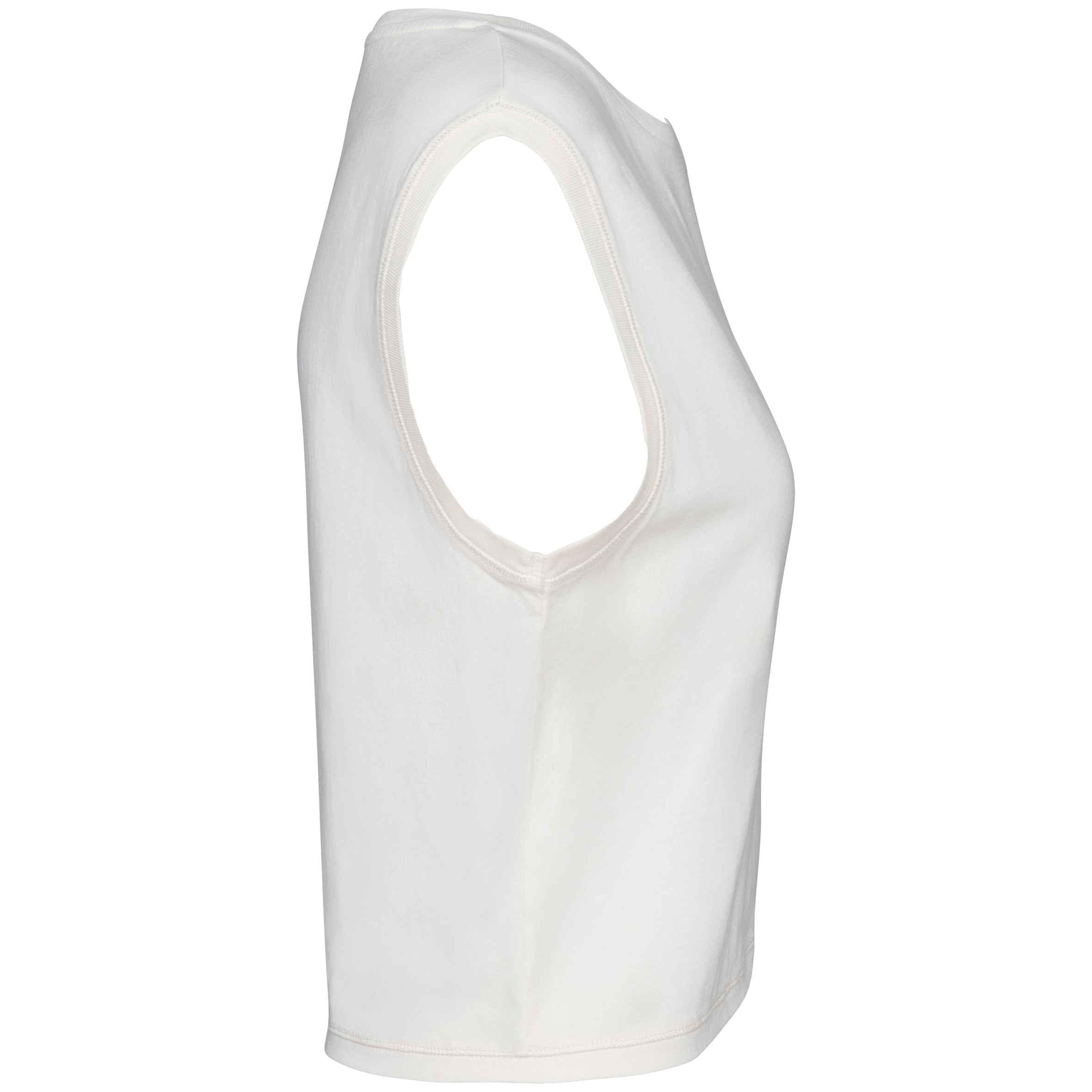 Ecologisch cropped mouwloos dames-T-shirt