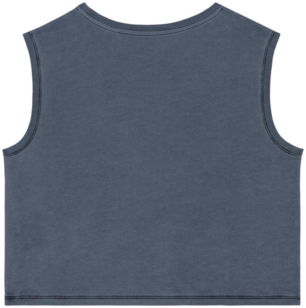 Ecologisch cropped mouwloos dames-T-shirt