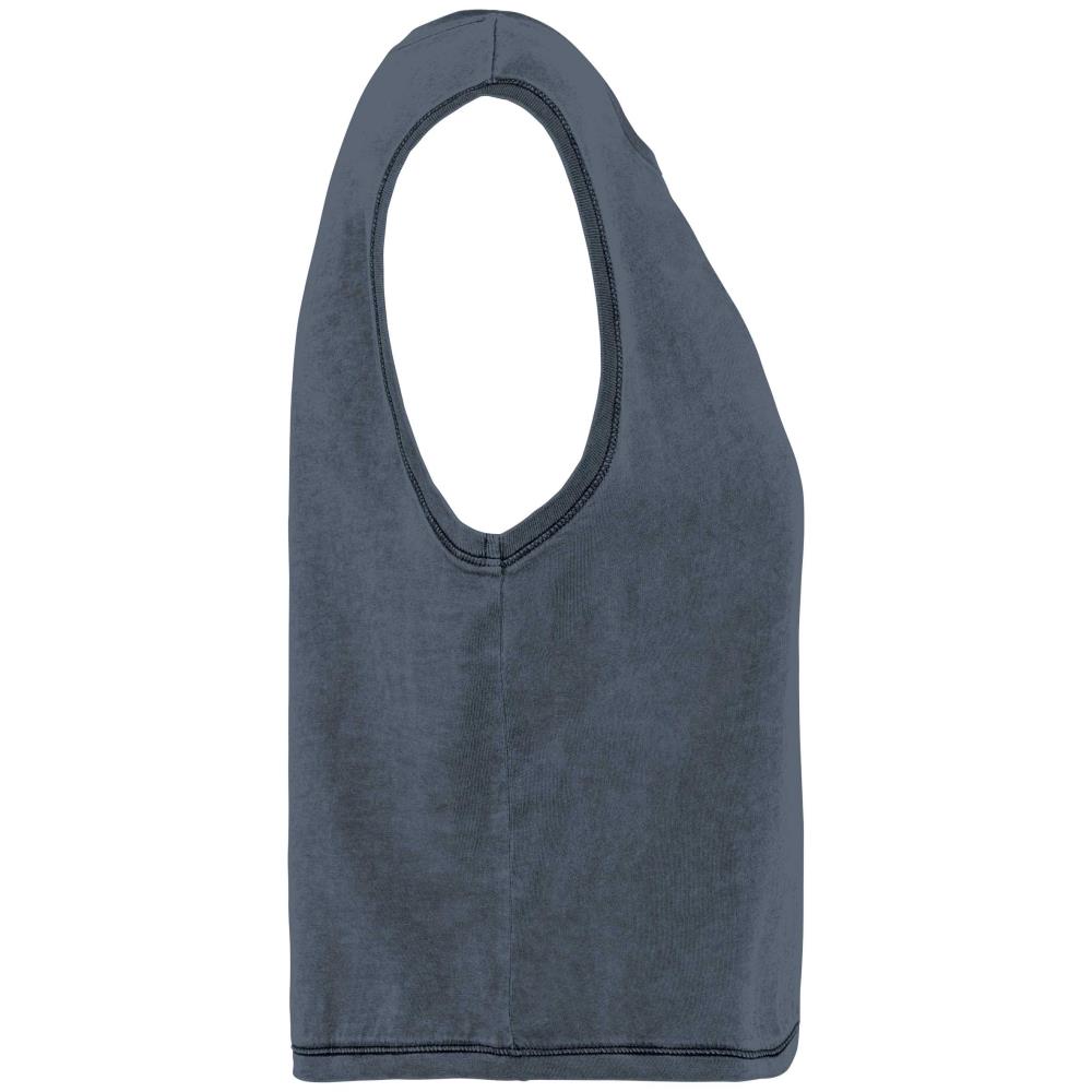 Ecologisch cropped mouwloos dames-T-shirt