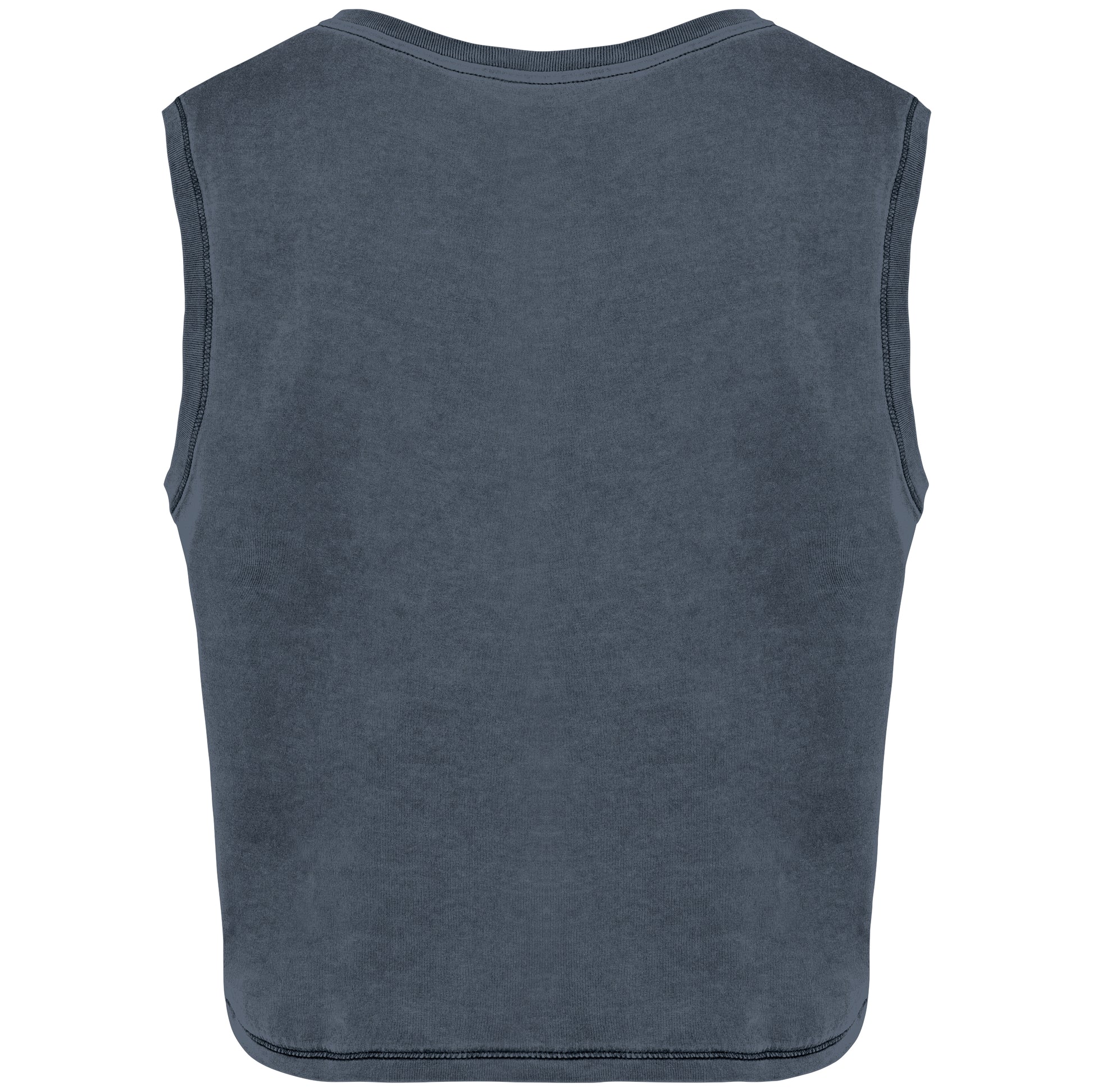 Ecologisch cropped mouwloos dames-T-shirt