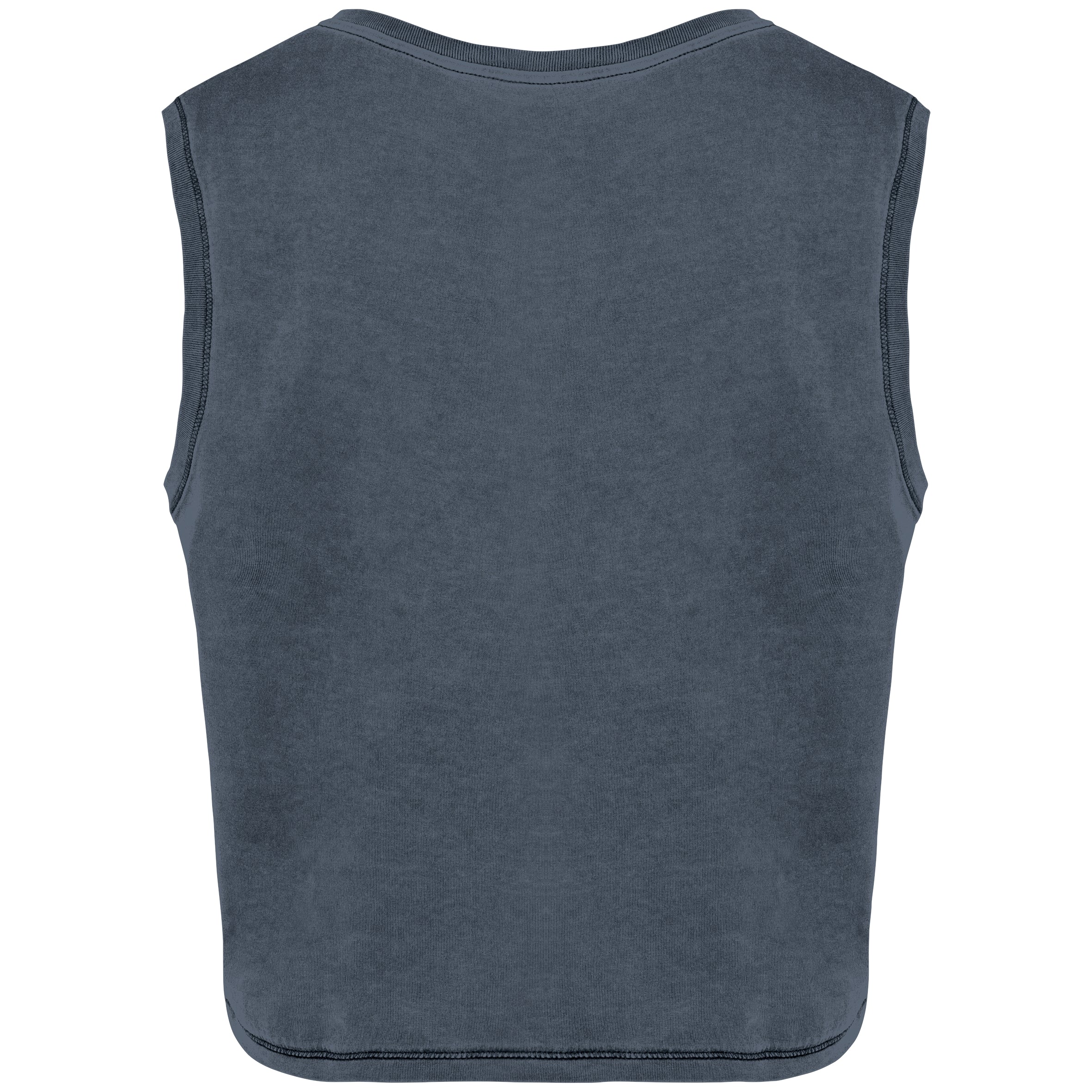Ecologisch cropped mouwloos dames-T-shirt