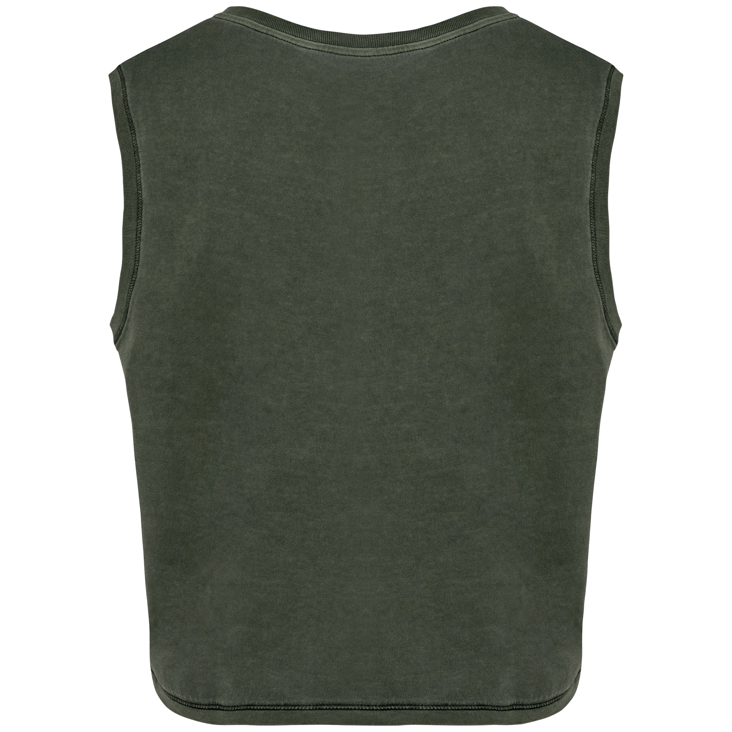 Ecologisch cropped mouwloos dames-T-shirt
