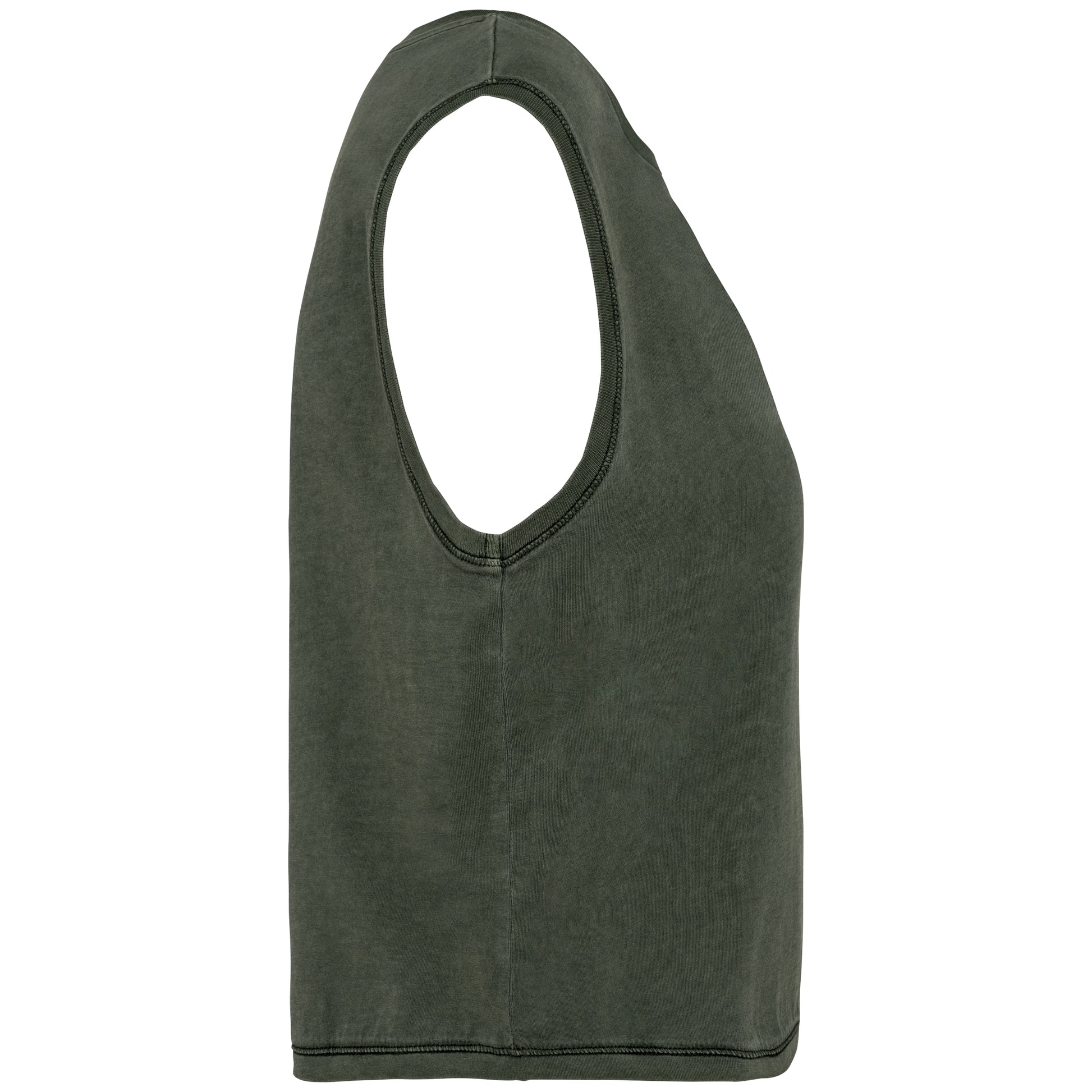 Ecologisch cropped mouwloos dames-T-shirt