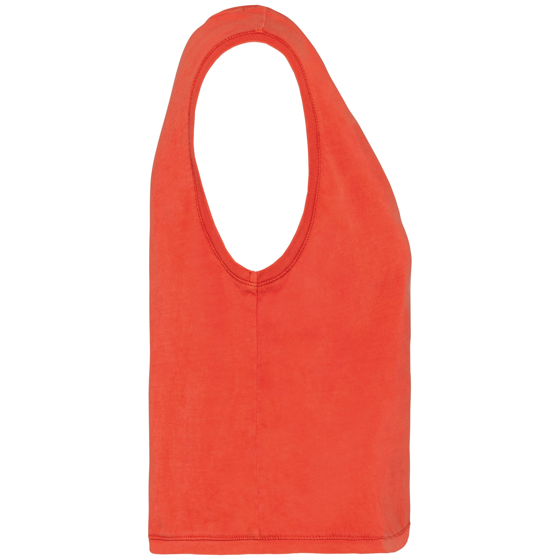 Ecologisch cropped mouwloos dames-T-shirt