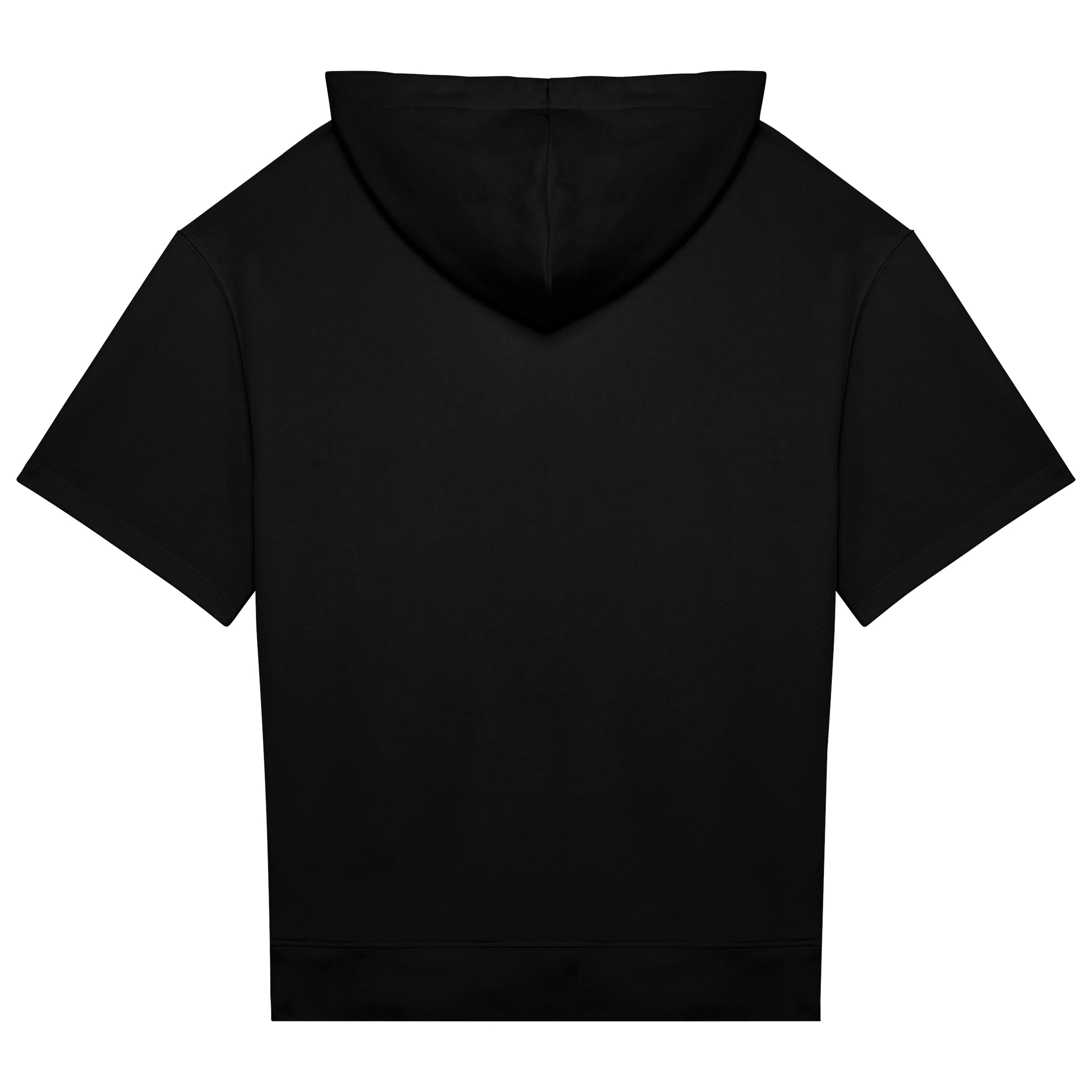 Duurzame sweater met capuchon en korte afhangende mouwen French Terry